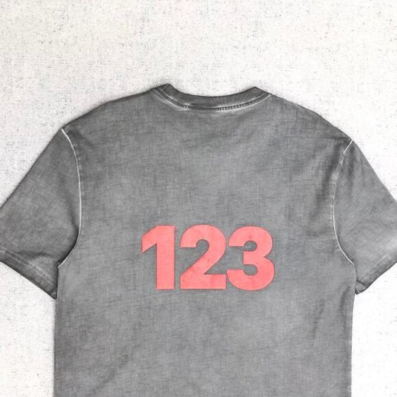 RIVINGTON ROI REBIS Distressed Vintage Lettering T Shirt Gray Short Sleeve - Picture 7 of 7